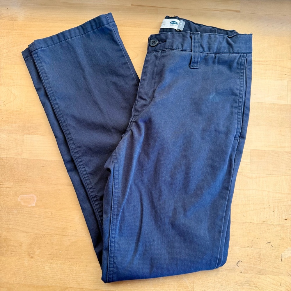 Boys Old Navy School Uniform Pants Straight Leg Skinny Adjustable Waist size 16